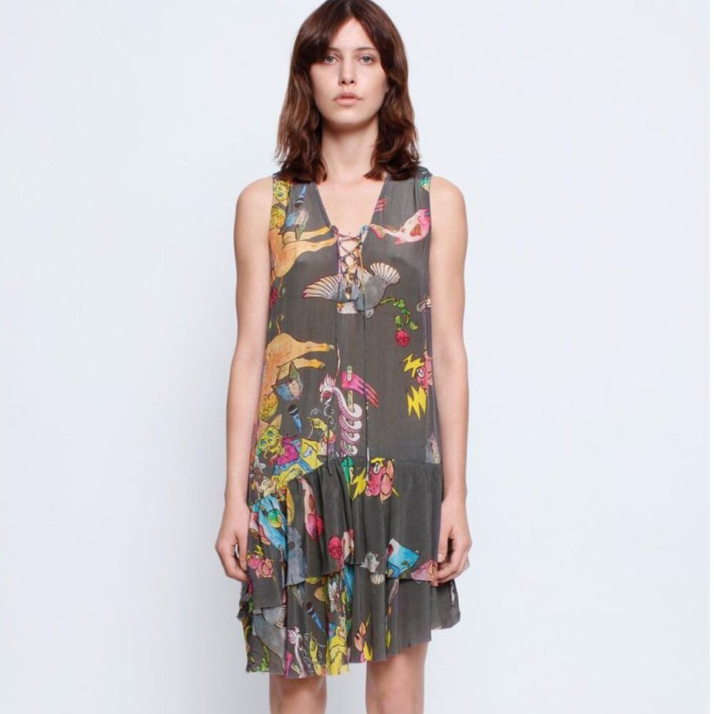 Zadig & Voltaire Tsukasa Ohtake cowboy theme Rory sleveless dress RARE Sz S